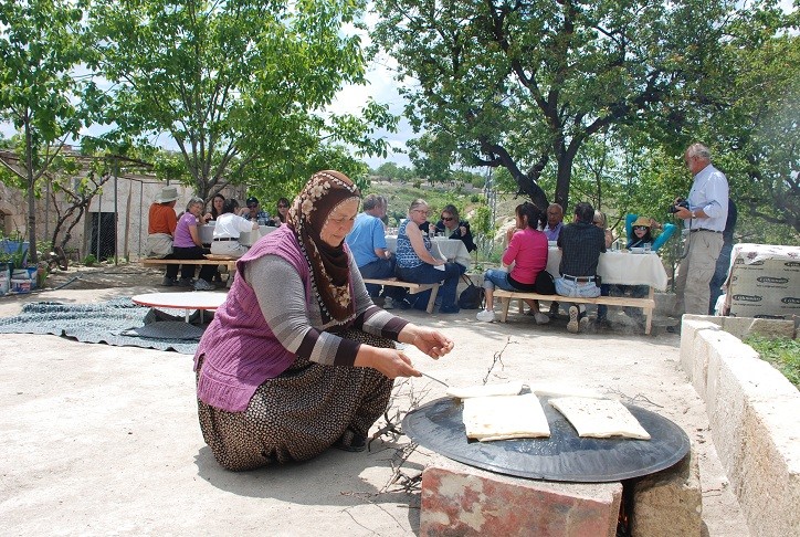 Village women baking the bread